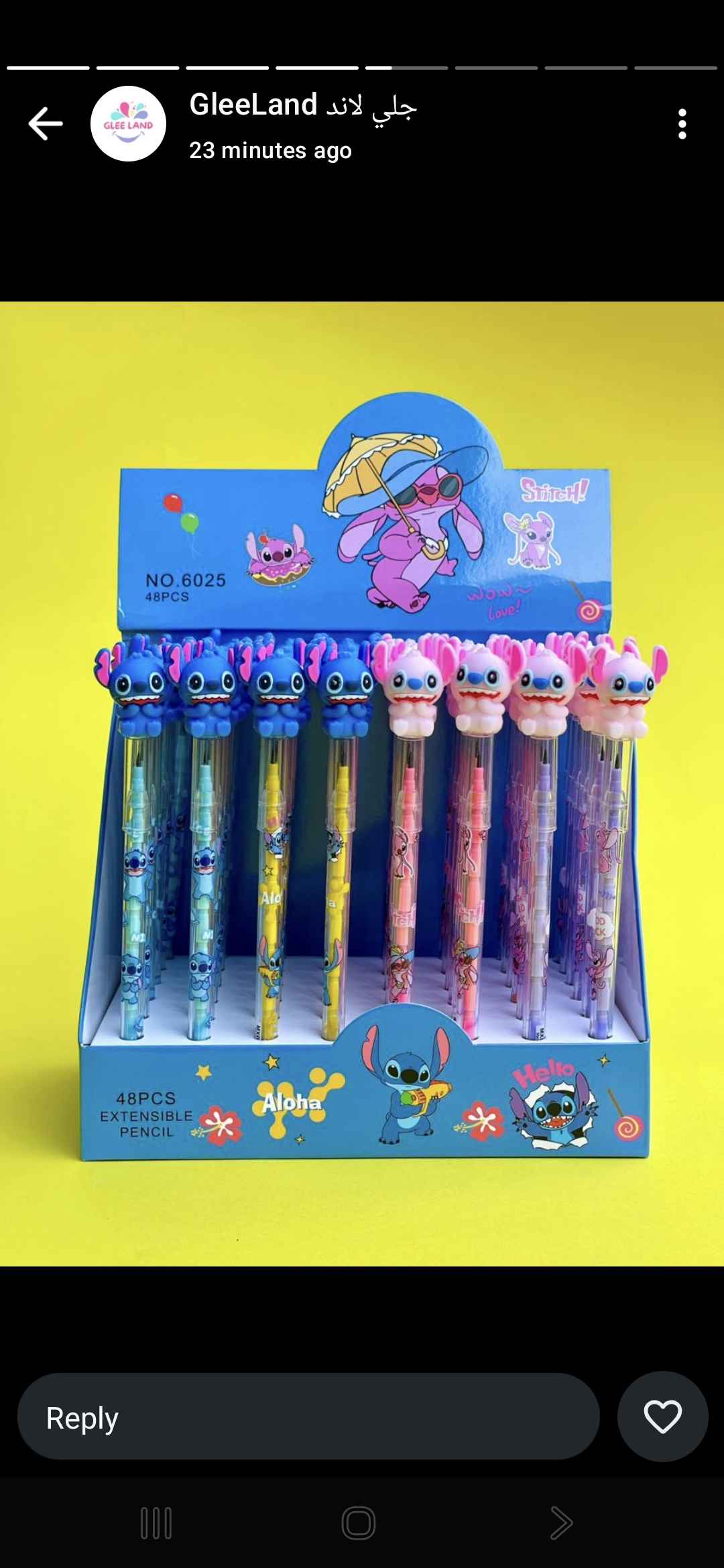 Stitch pencils, pink and blue