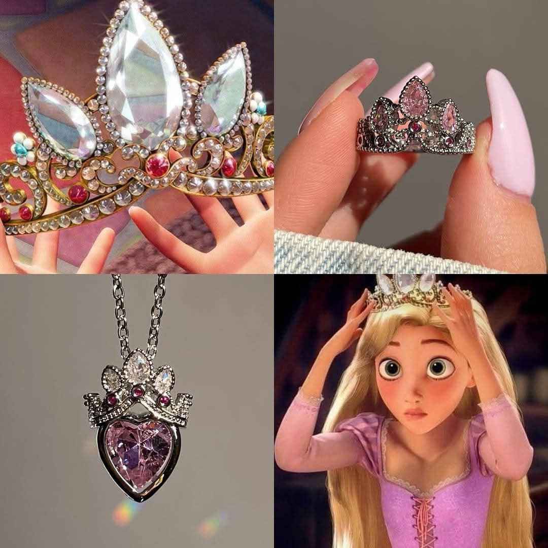 Rapunzel Platinum Necklace & Ring Set